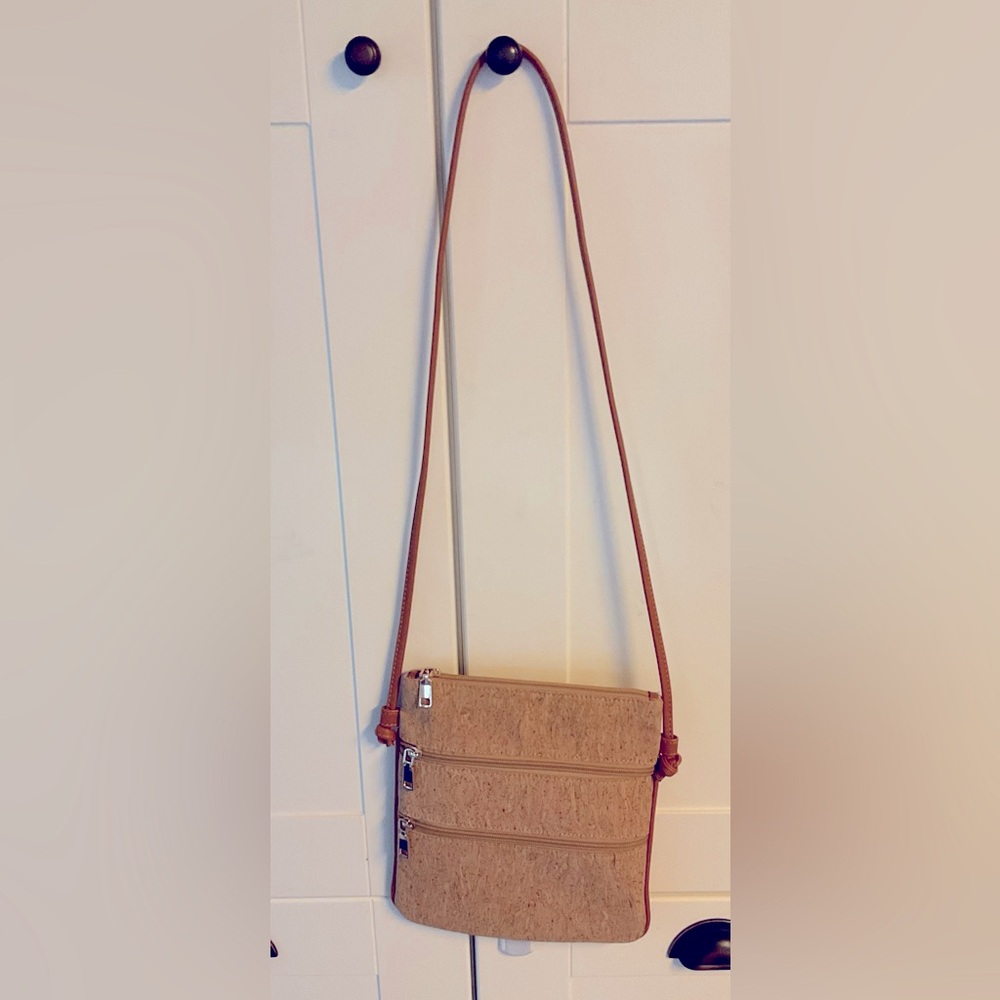 Simply Noelle Elegant Tan Crossbody Bag made from cork